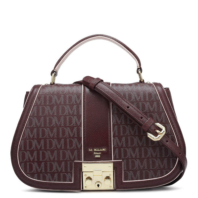 Small Monogram Franzy Leather Satchel - Wine