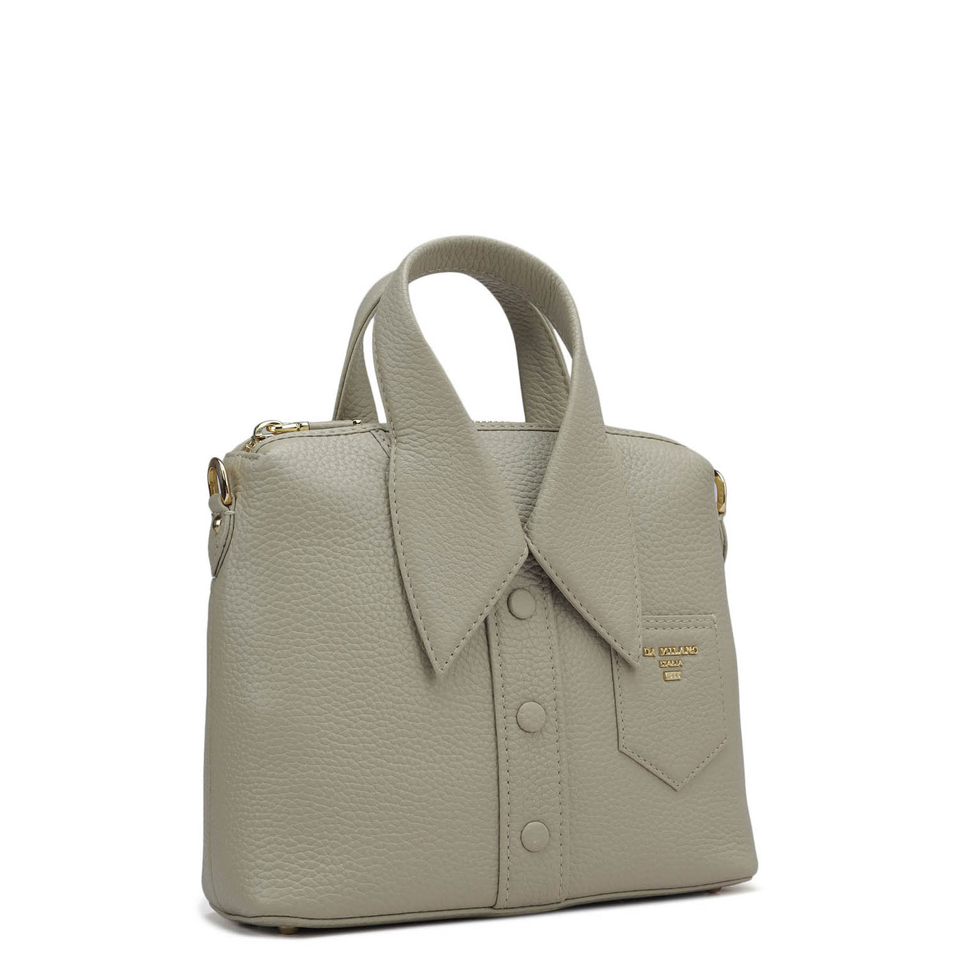 Small Wax Leather Satchel - Khaki