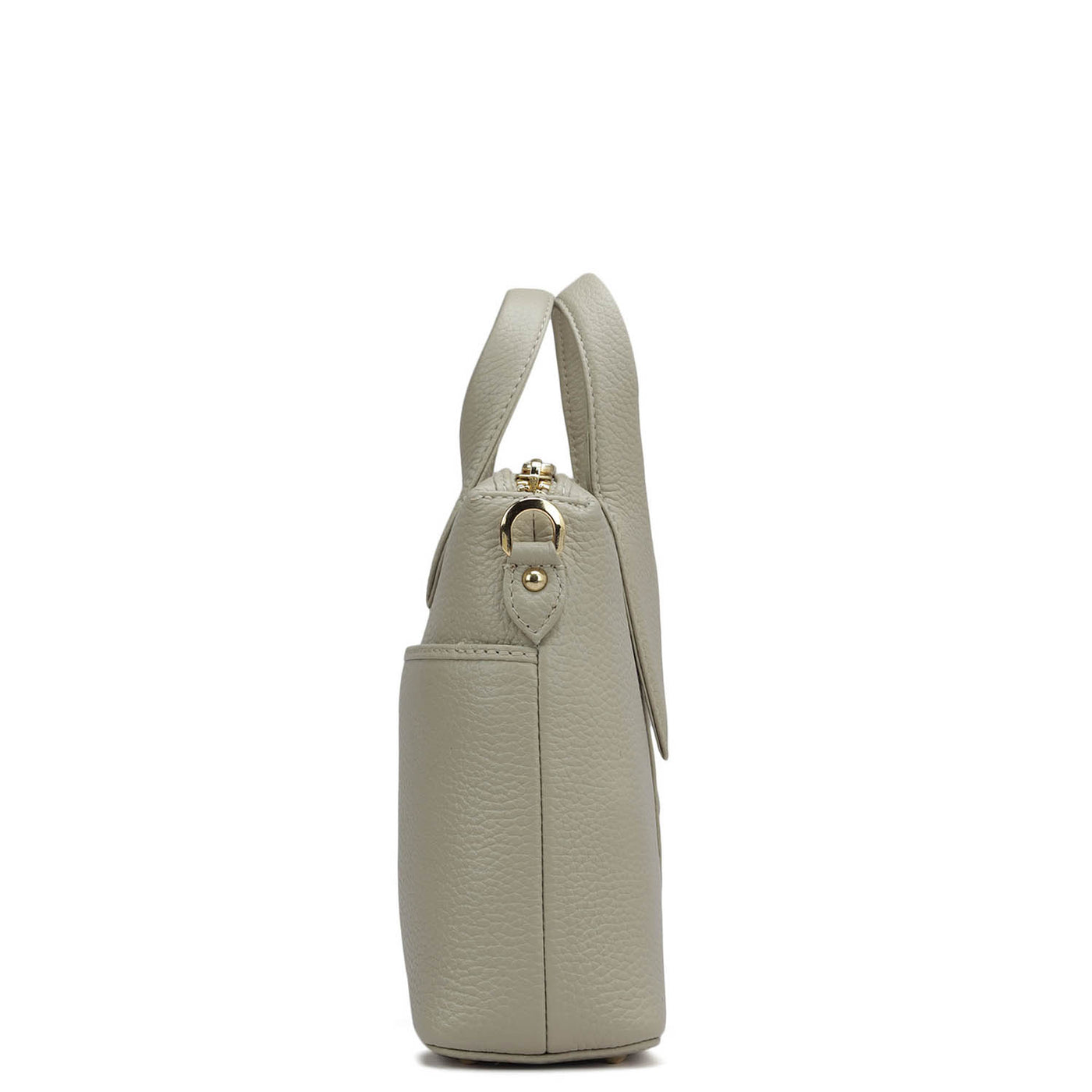 Small Wax Leather Satchel - Khaki