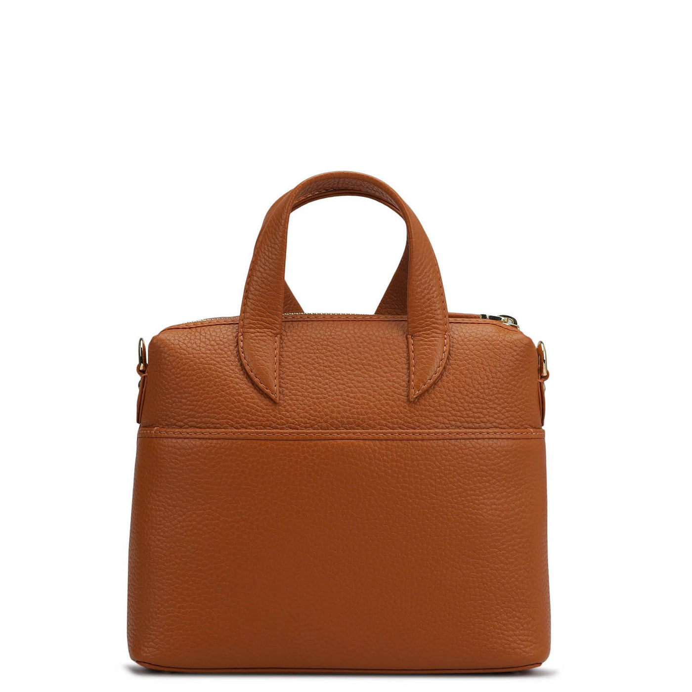 Small Wax Leather Satchel - Orange