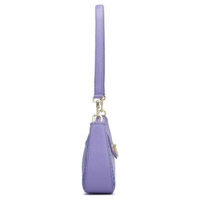 Small Croco Leather Baguette - Purple Haze