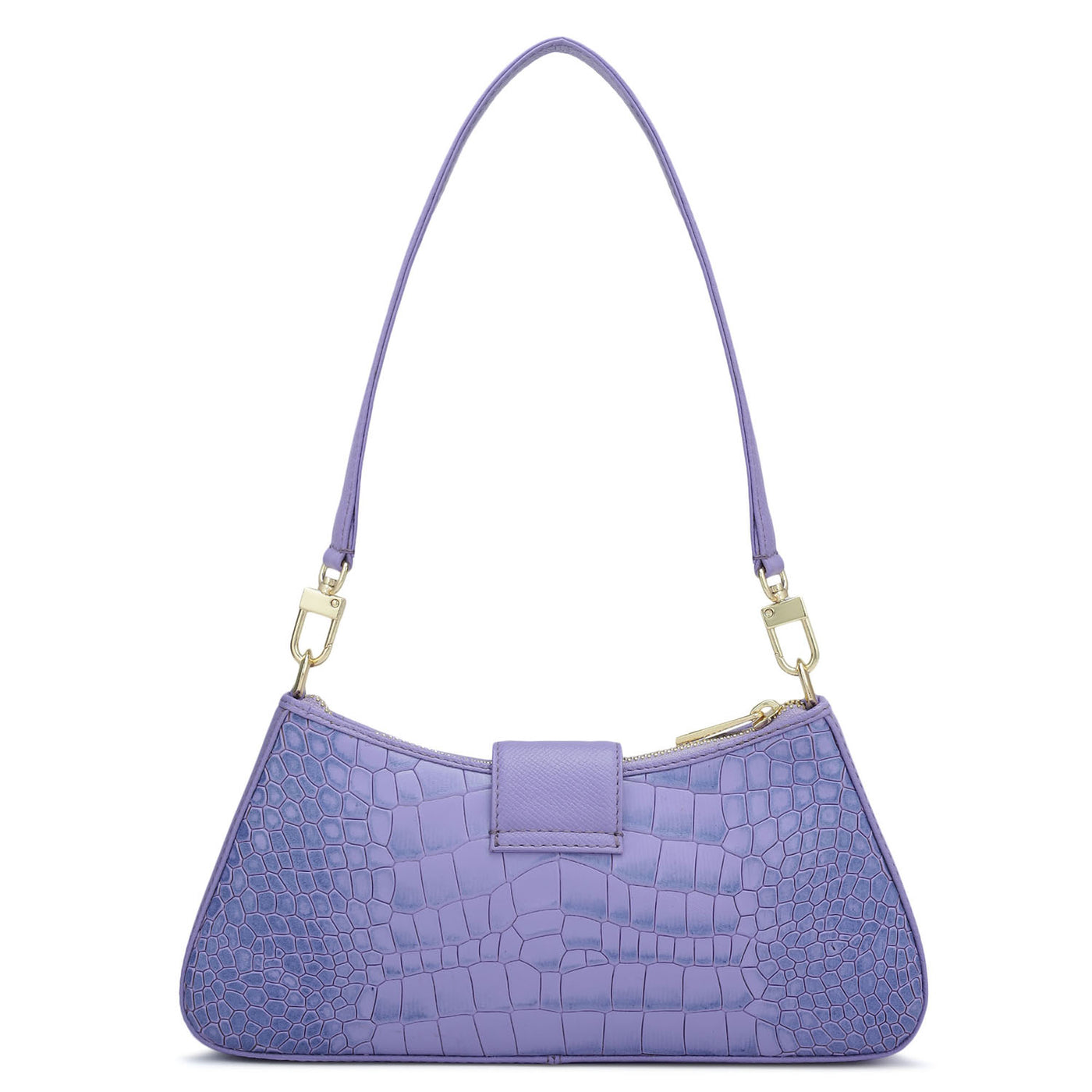 Small Croco Leather Baguette - Purple Haze