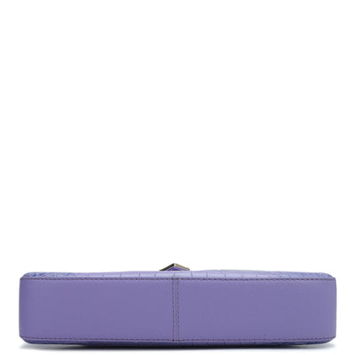 Small Croco Leather Baguette - Purple Haze