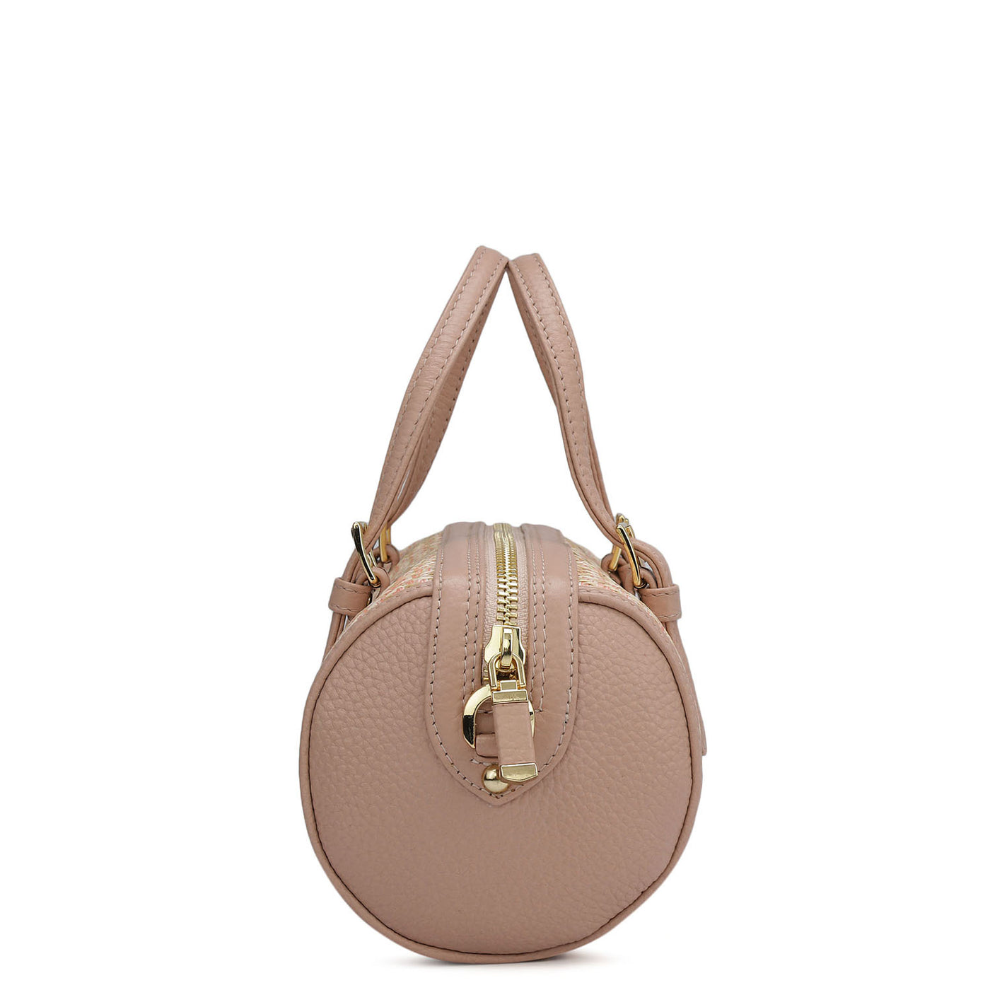 Small Canvas Wax Leather Satchel - Baby Pink