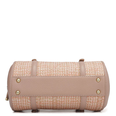 Small Canvas Wax Leather Satchel - Baby Pink