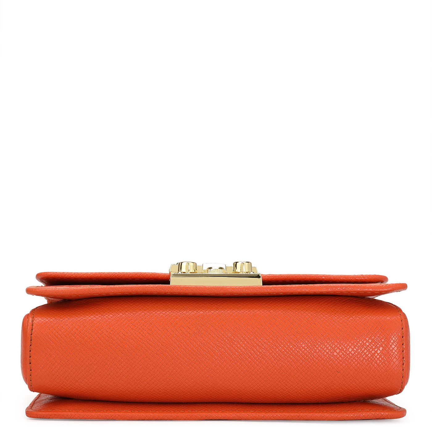 Small Croco Leather Shoulder Bag - Orange