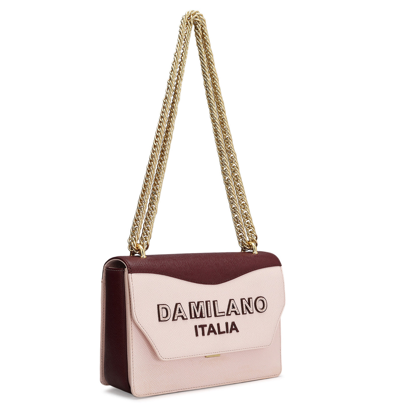 Small Franzy Leather Shoulder Bag - Blush & Blood Stone