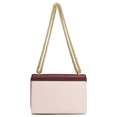 Small Franzy Leather Shoulder Bag - Blush & Blood Stone