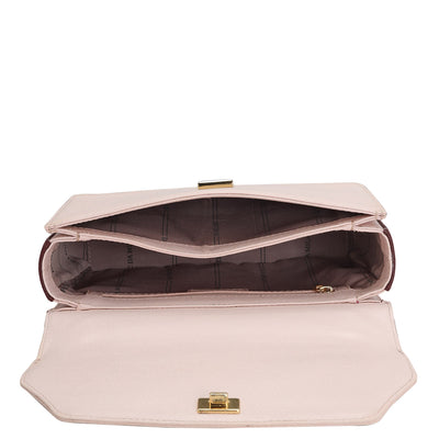 Small Franzy Leather Shoulder Bag - Blush & Blood Stone