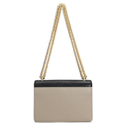 Small Franzy Leather Shoulder Bag - Chalk & Black