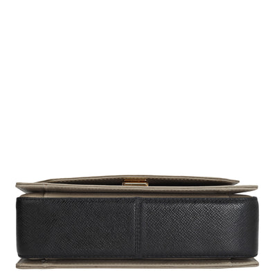 Small Franzy Leather Shoulder Bag - Chalk & Black