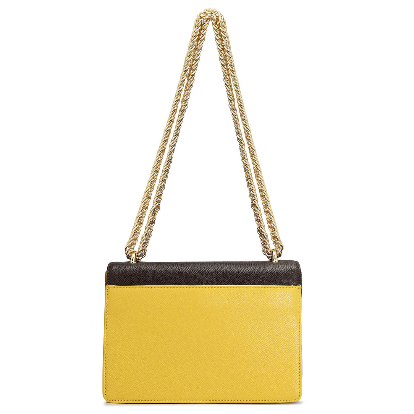 Small Franzy Leather Shoulder Bag - Minion & Chocolate