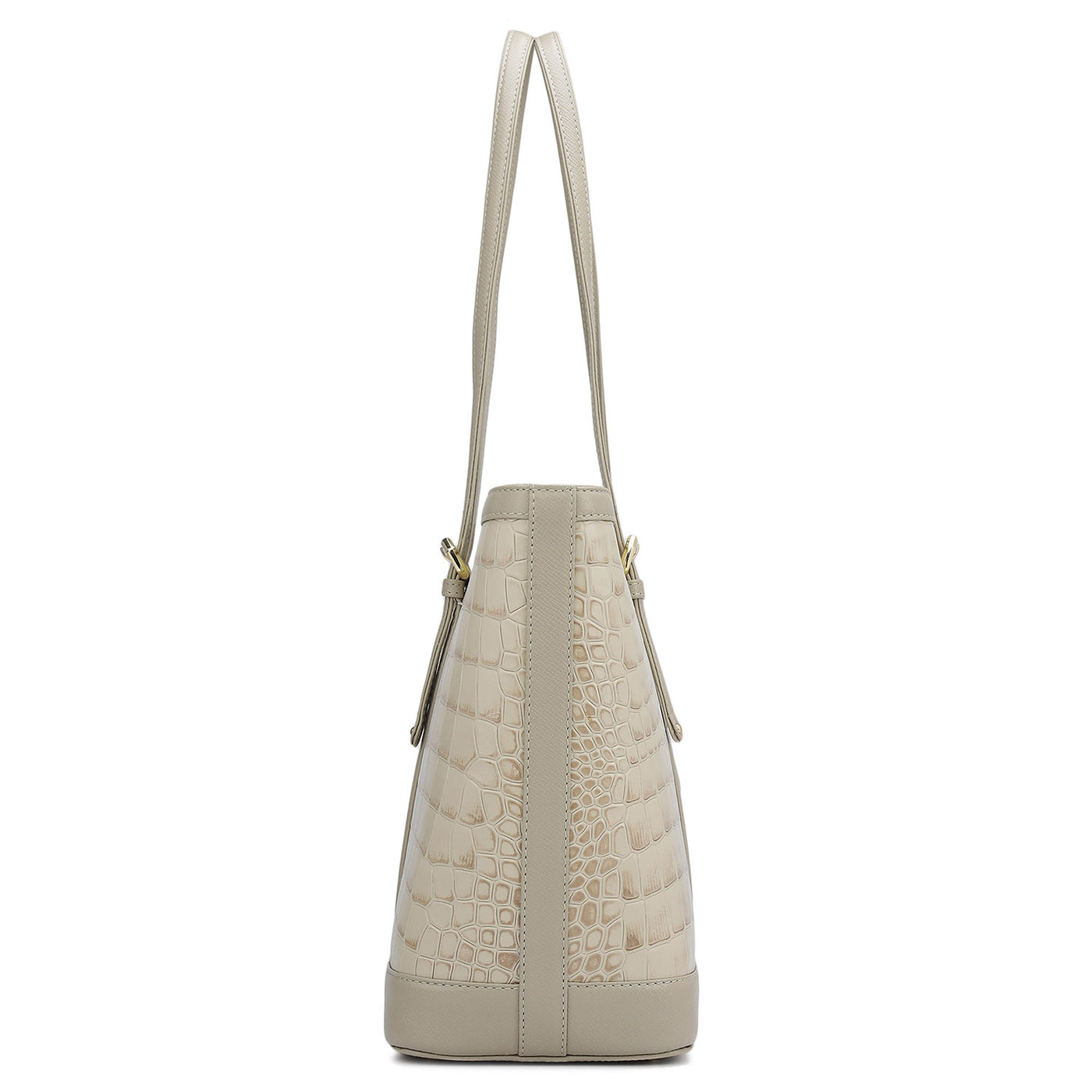 Medium Croco Franzy Leather Tote - Frost