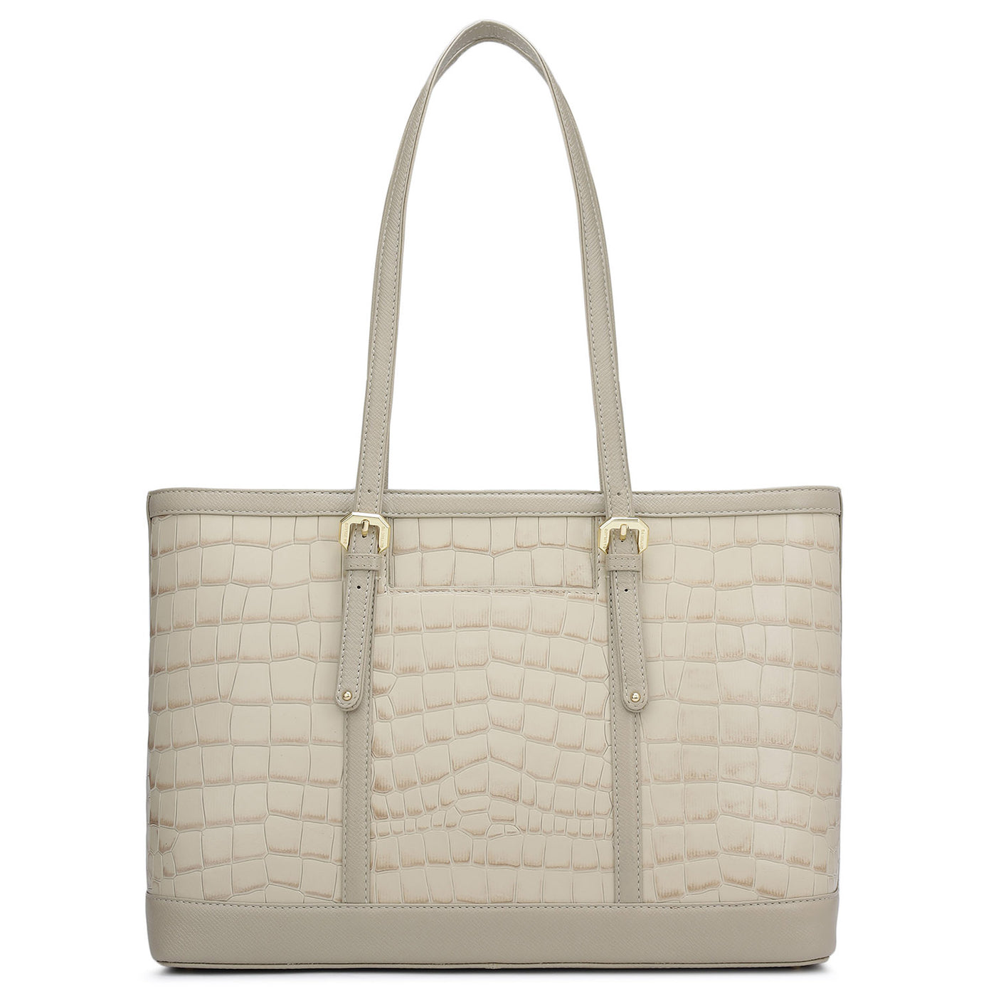 Medium Croco Franzy Leather Tote - Frost