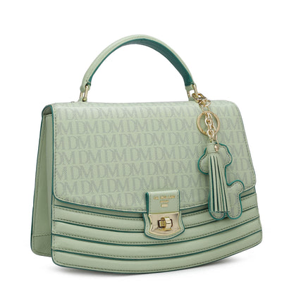 Small Monogram Franzy Leather Satchel - Mint