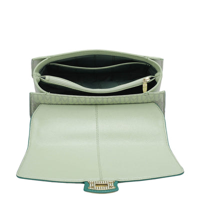 Small Monogram Franzy Leather Satchel - Mint