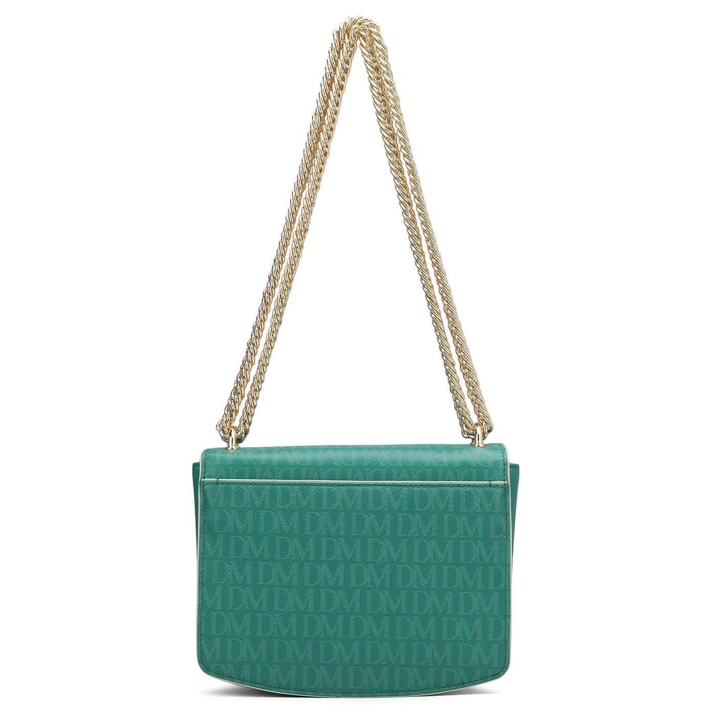 Small Monogram Franzy Leather Shoulder Bag - Emerald Green