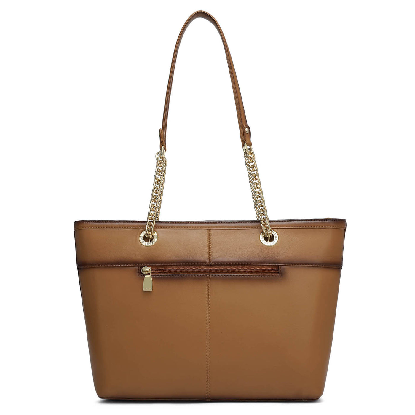 Medium Quilting Plain Leather Shoulder Bag - Tan