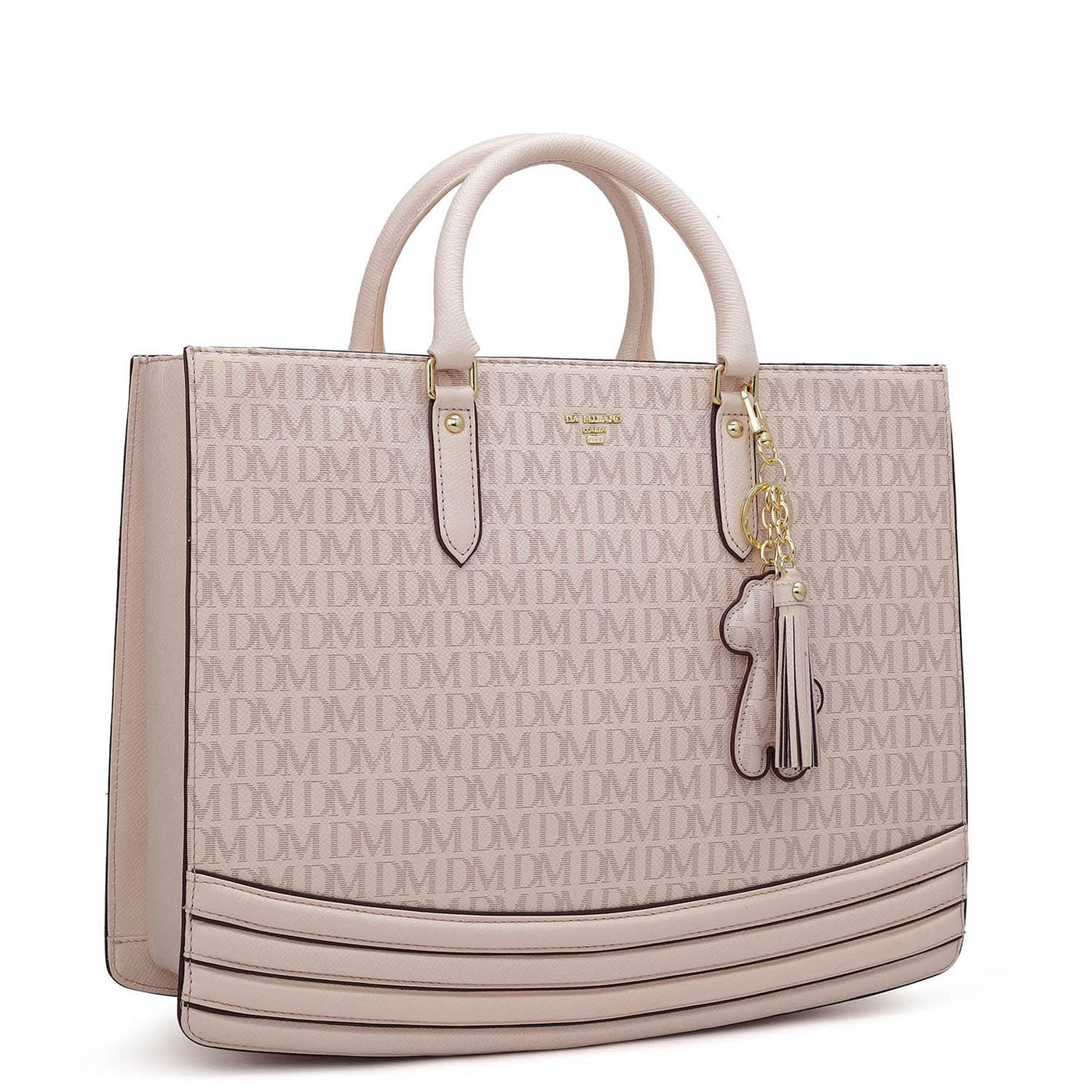 Large Monogram Franzy Leather Book Tote - Blush