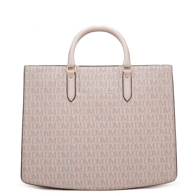 Large Monogram Franzy Leather Book Tote - Blush