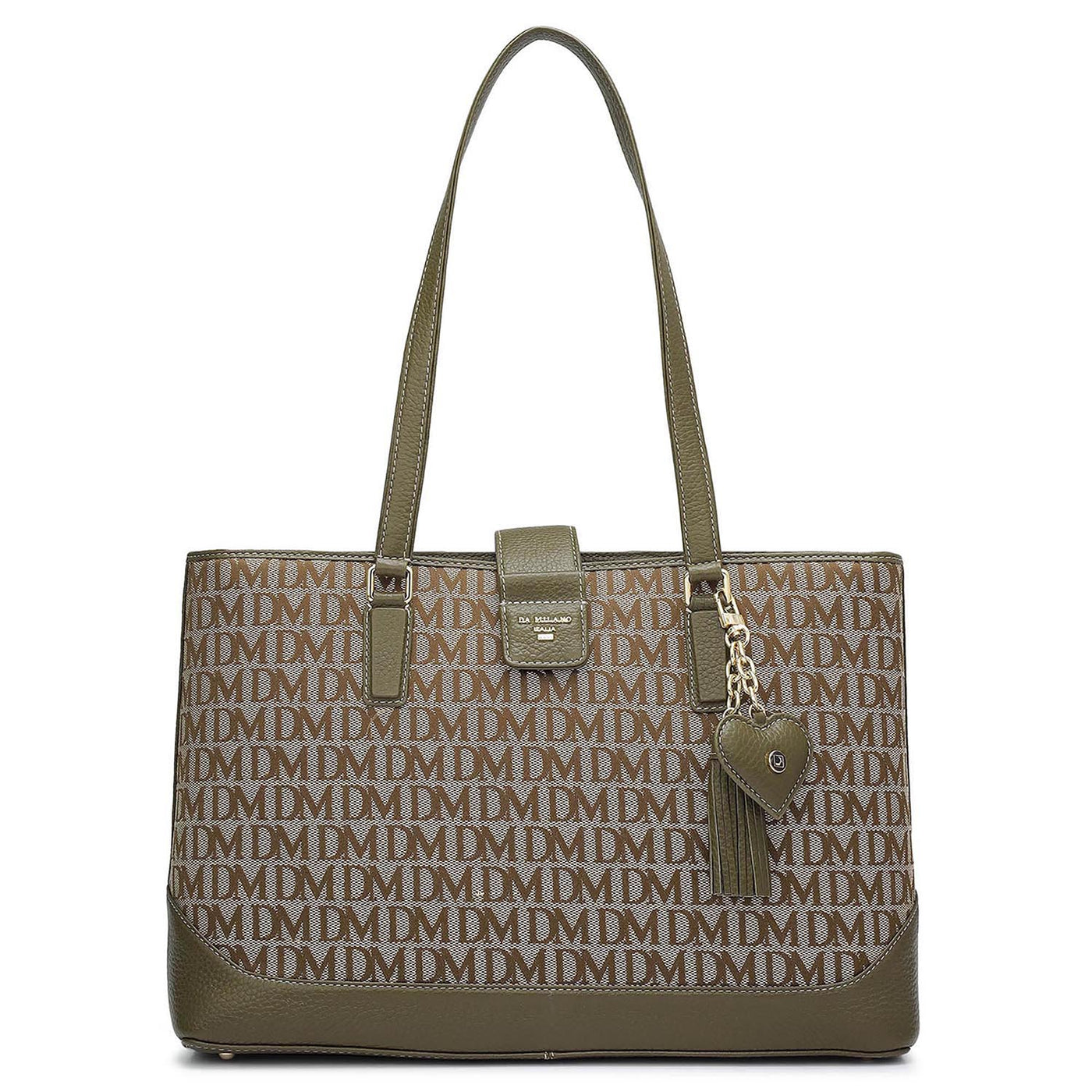 Medium Canvas Wax Leather Tote  - Moss