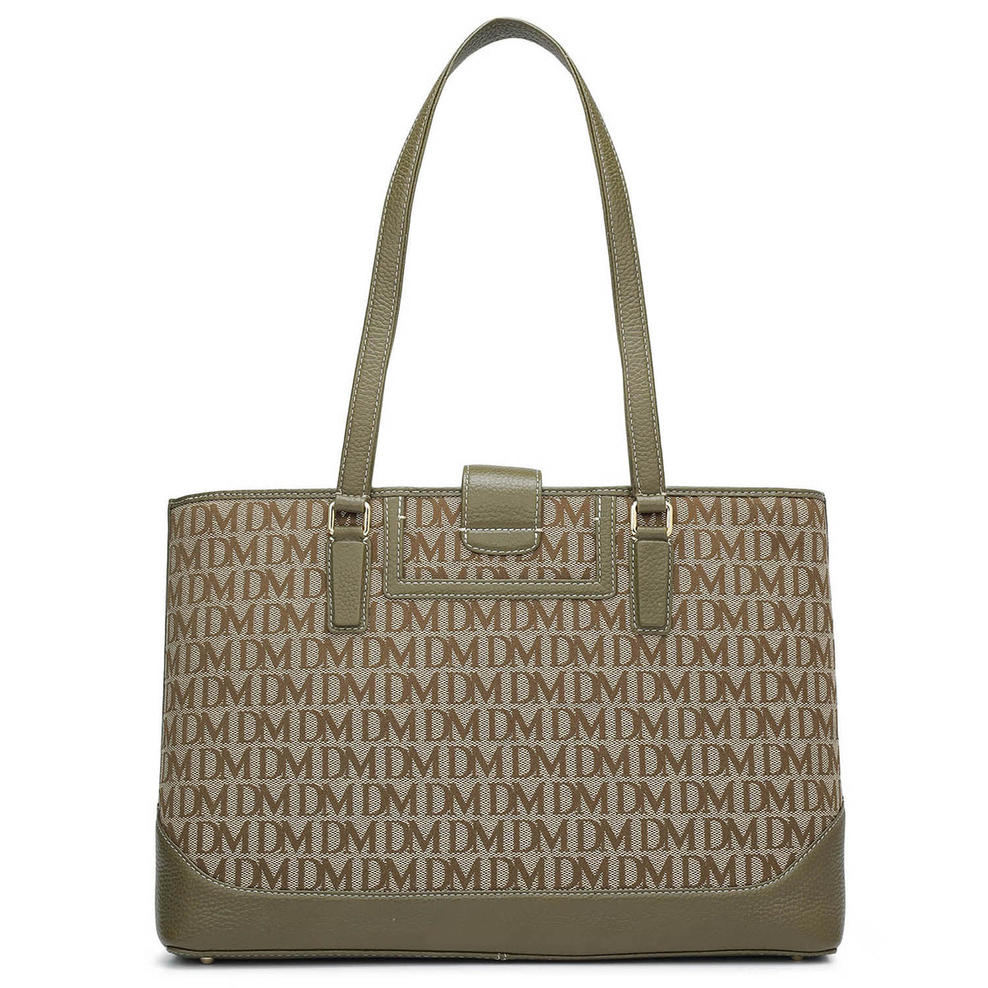 Medium Canvas Wax Leather Tote  - Moss