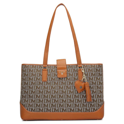 Medium Canvas Wax Leather Tote  - Orange