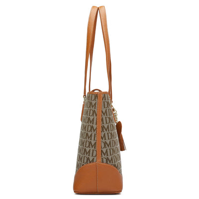 Medium Canvas Wax Leather Tote  - Orange