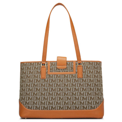 Medium Canvas Wax Leather Tote  - Orange