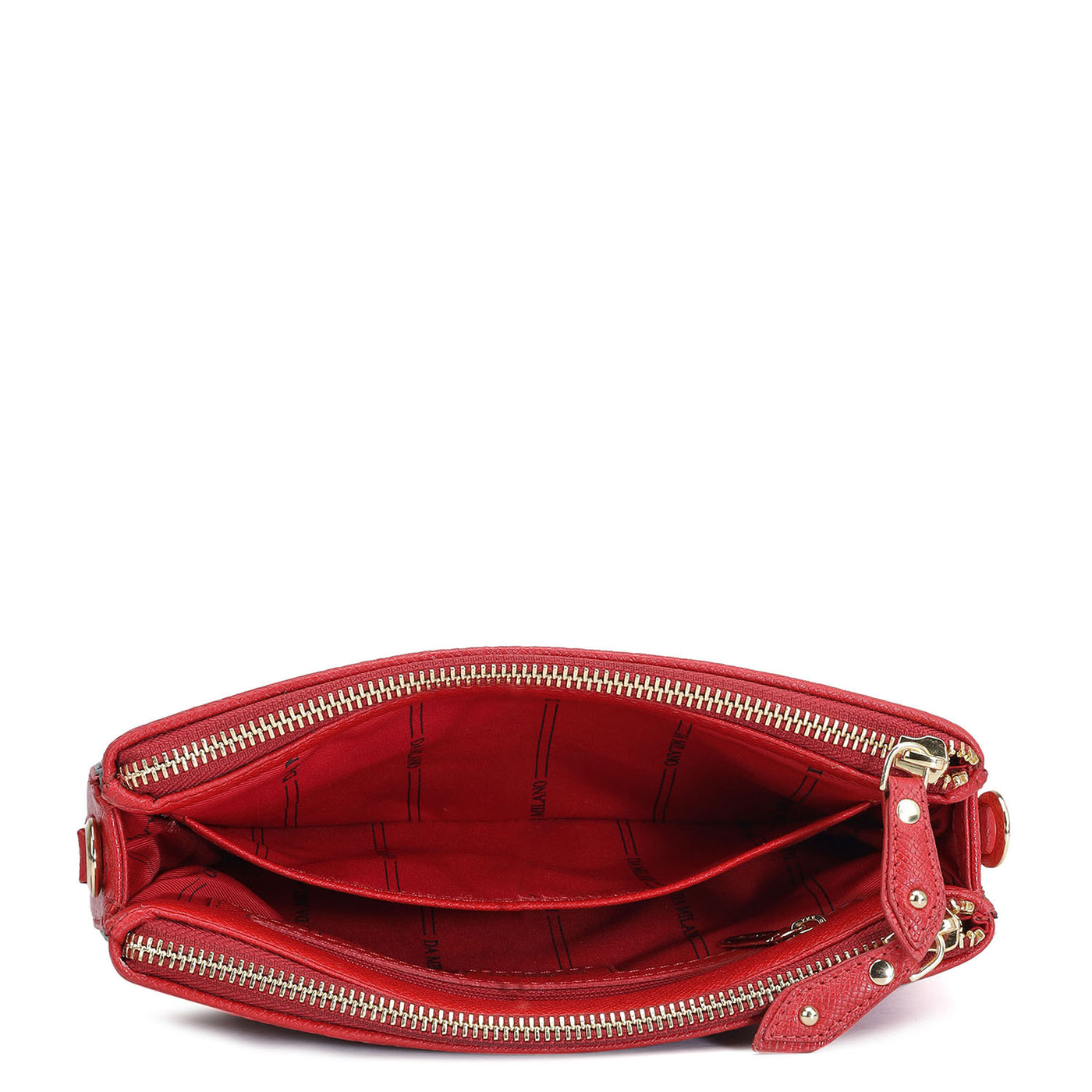 Small Croco Leather Shoulder Bag - Red