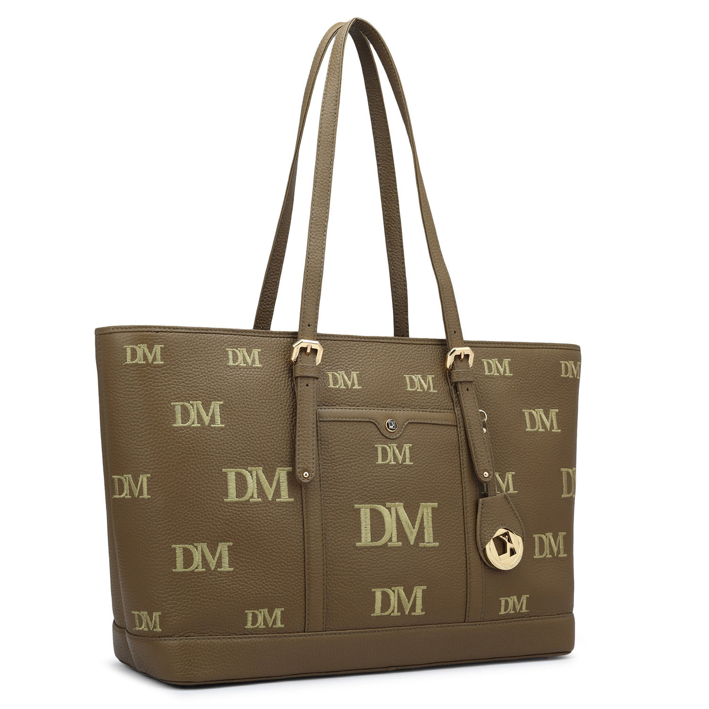 Large Wax Leather Tote - Moss