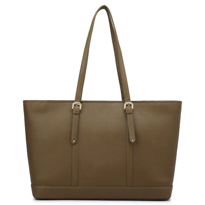 Large Wax Leather Tote - Moss