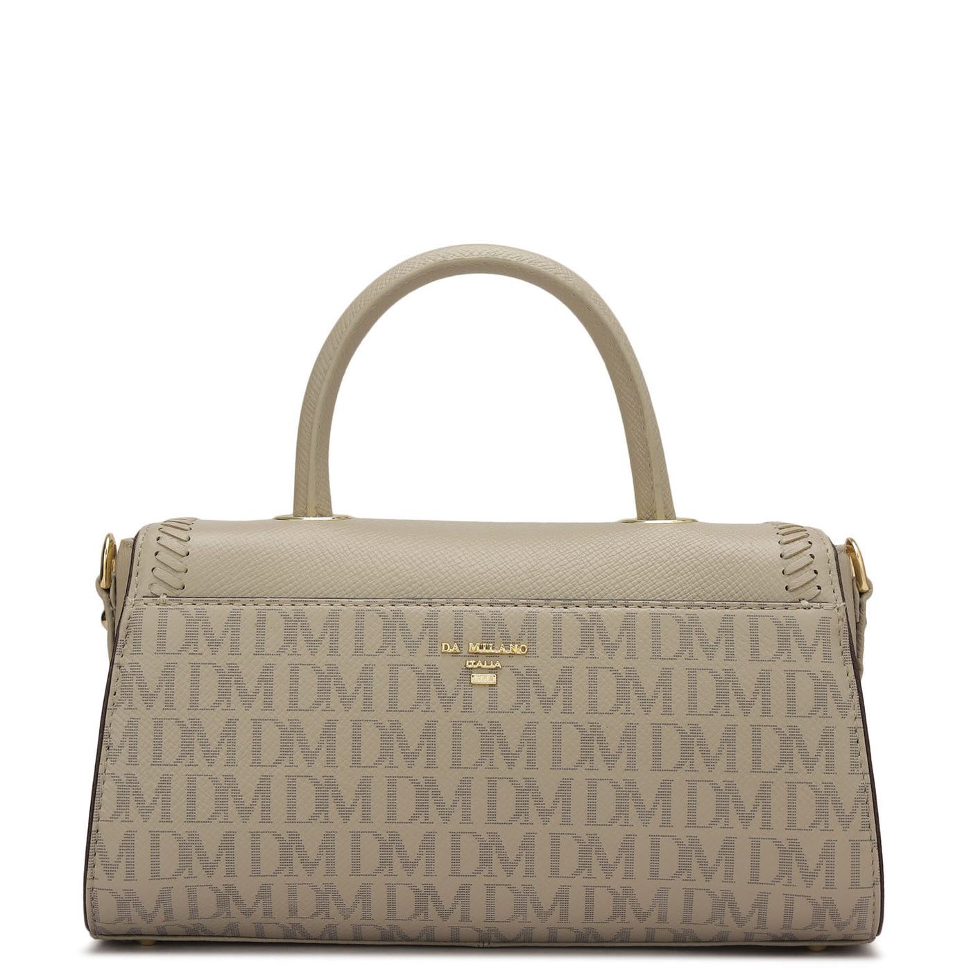 Small Monogram Franzy Leather Satchel - Chalk