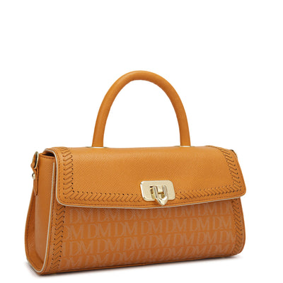 Small Monogram Leather Satchel - Flame