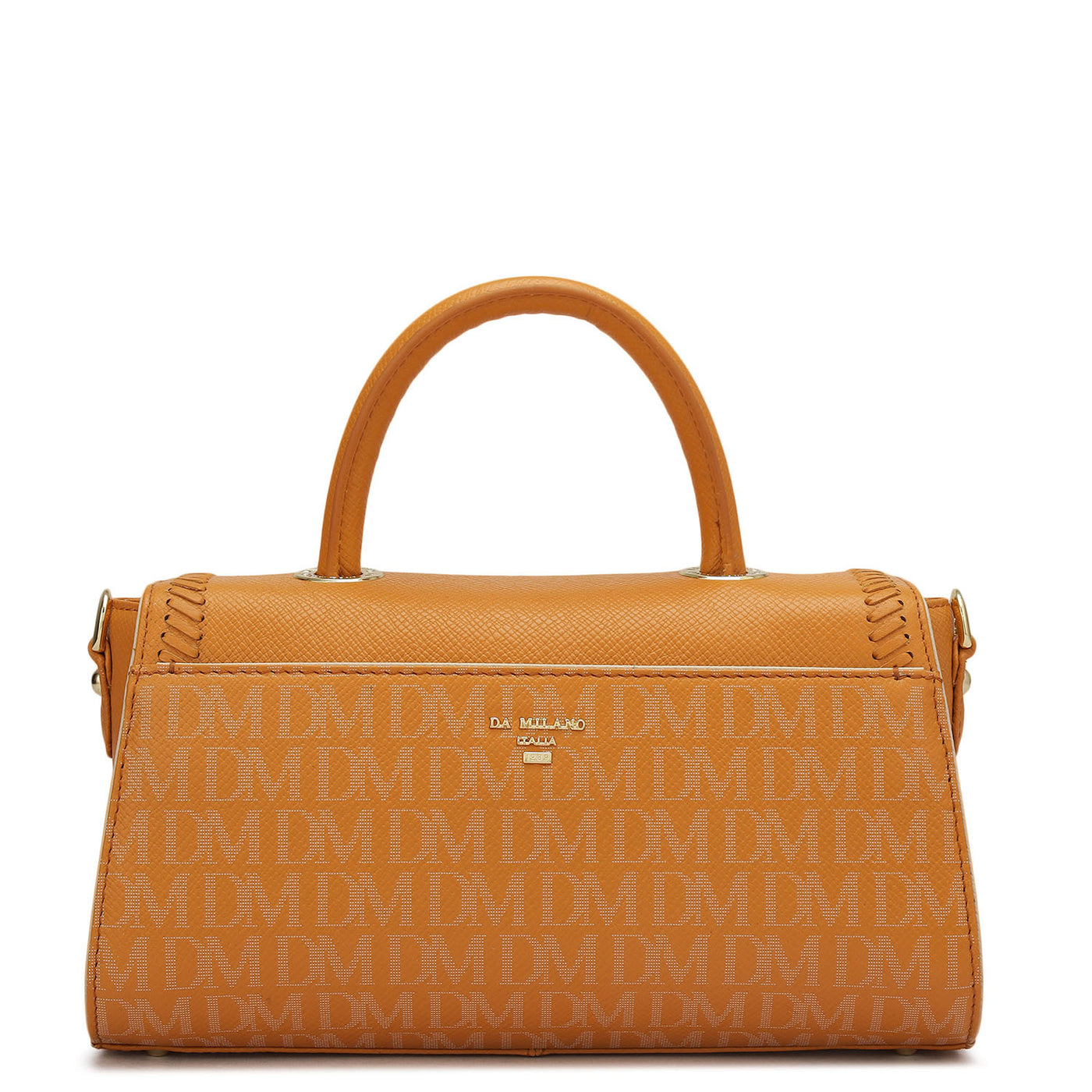 Small Monogram Leather Satchel - Flame