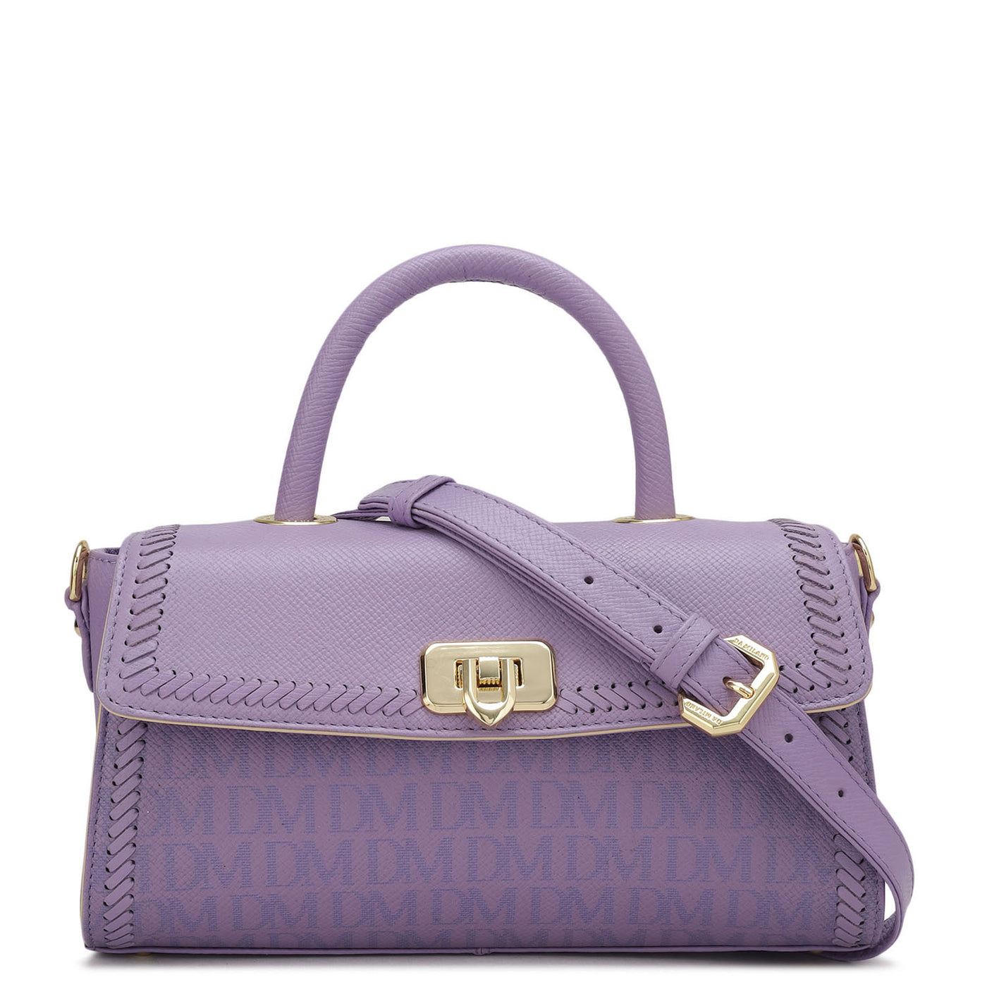 Small Monogram Franzy Leather Satchel - Purple Haze