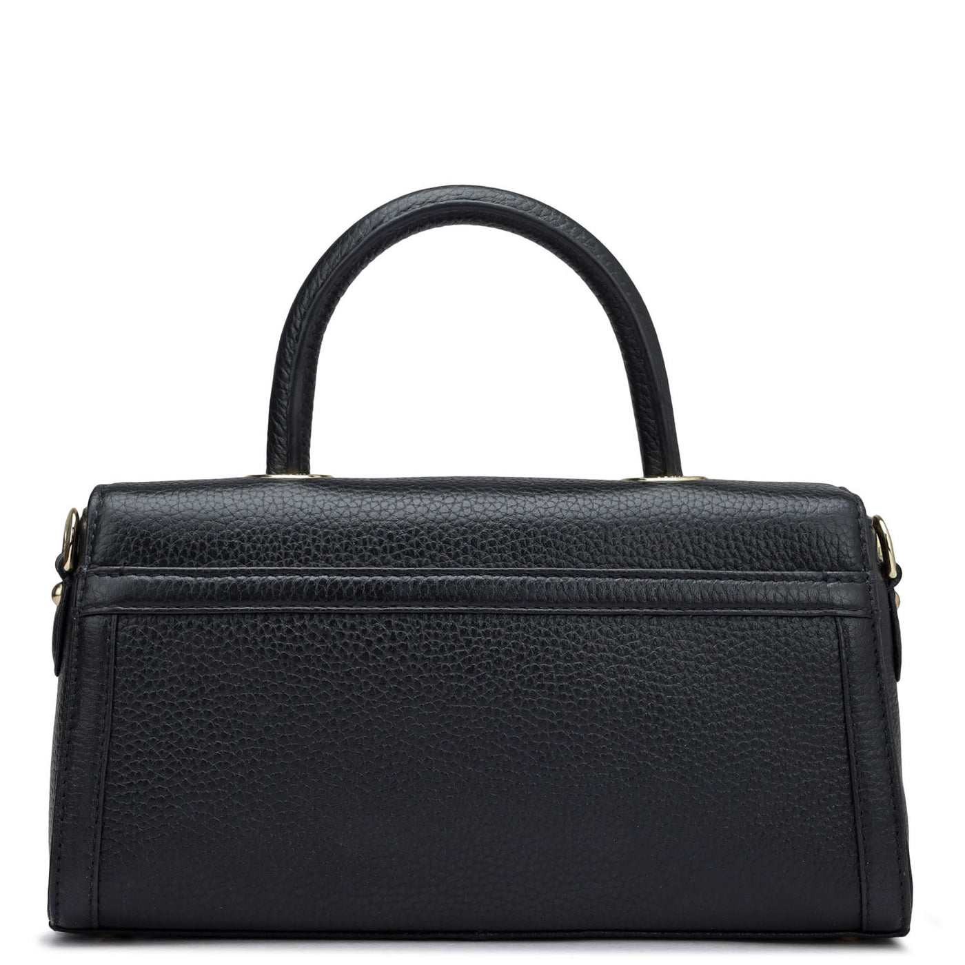 Small Wax Leather Satchel - Black