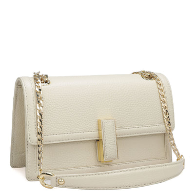 Small Wax Leather Shoulder Bag - Butter