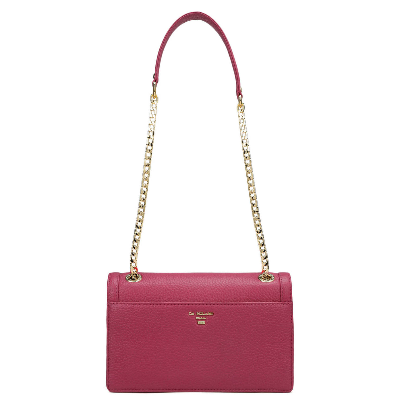 Small Wax Leather Shoulder Bag - Magenta