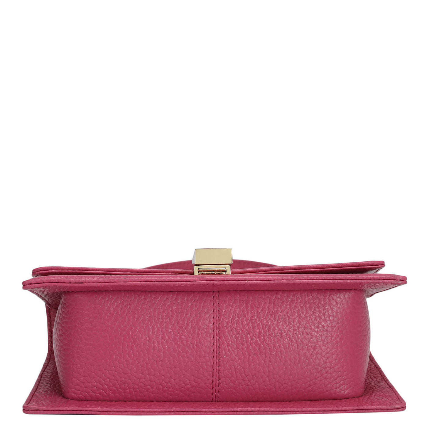 Small Wax Leather Shoulder Bag - Magenta