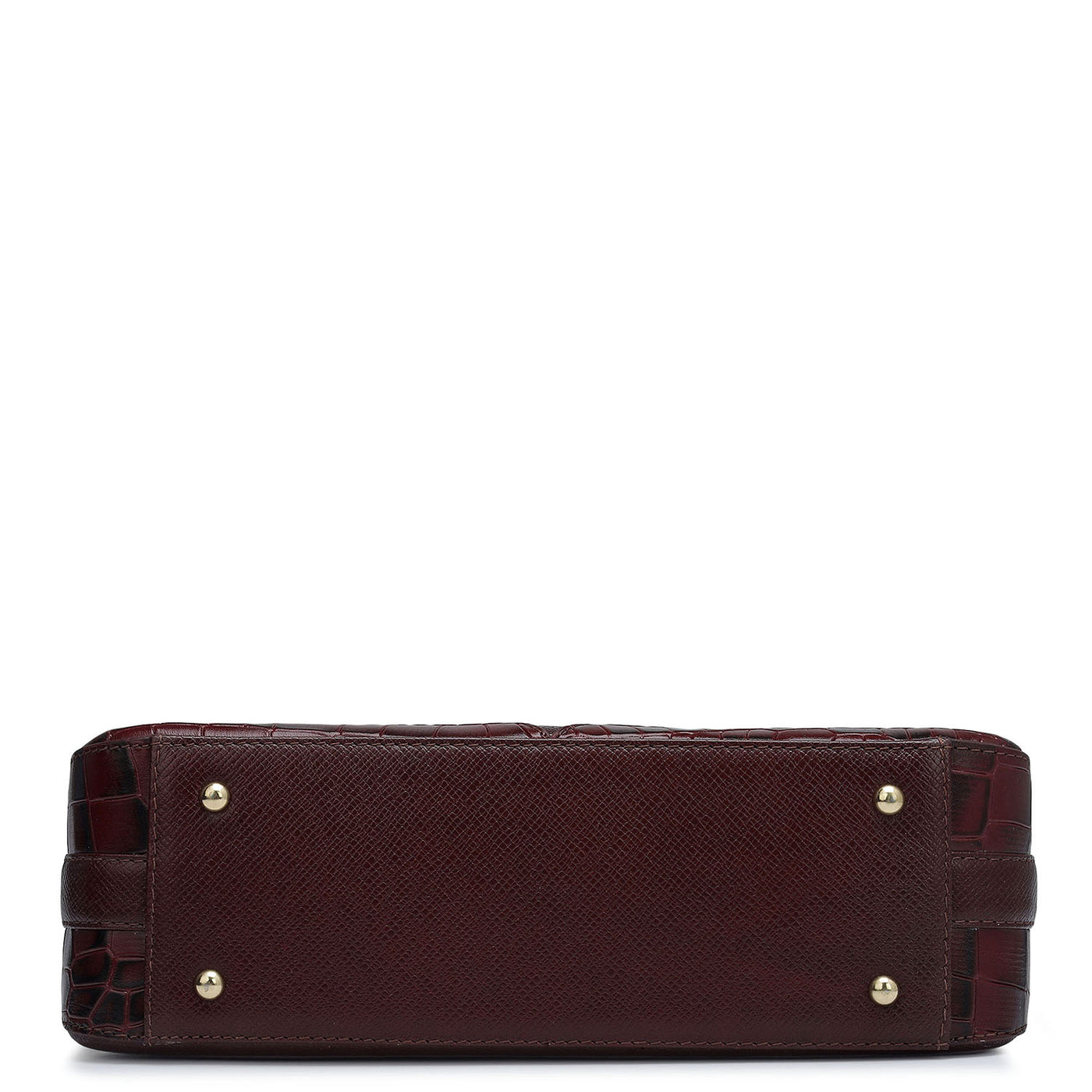 Small Croco Franzy Leather Baguette - Wine