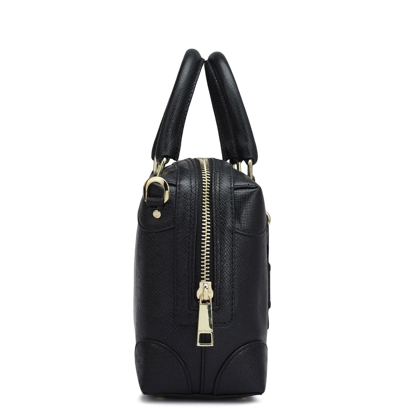 Small Franzy Leather Satchel - Black