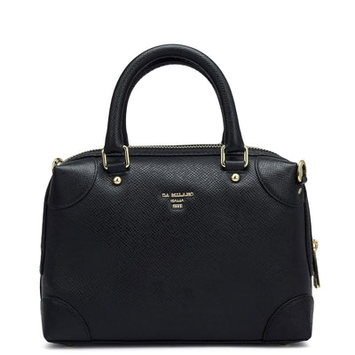 Small Franzy Leather Satchel - Black