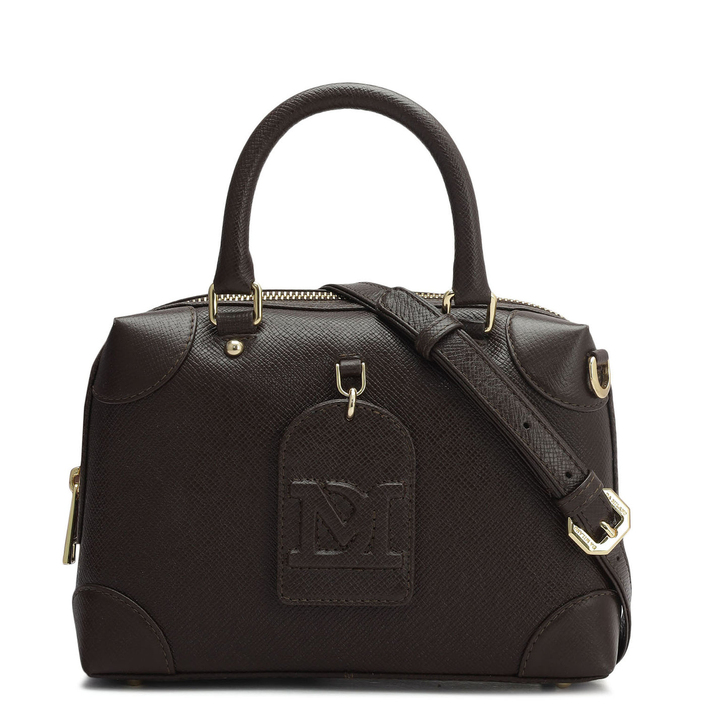 Small Franzy Leather Satchel - Chocolate