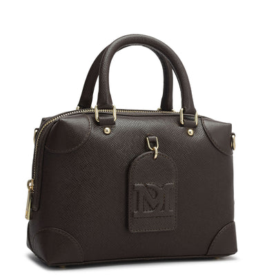 Small Franzy Leather Satchel - Chocolate