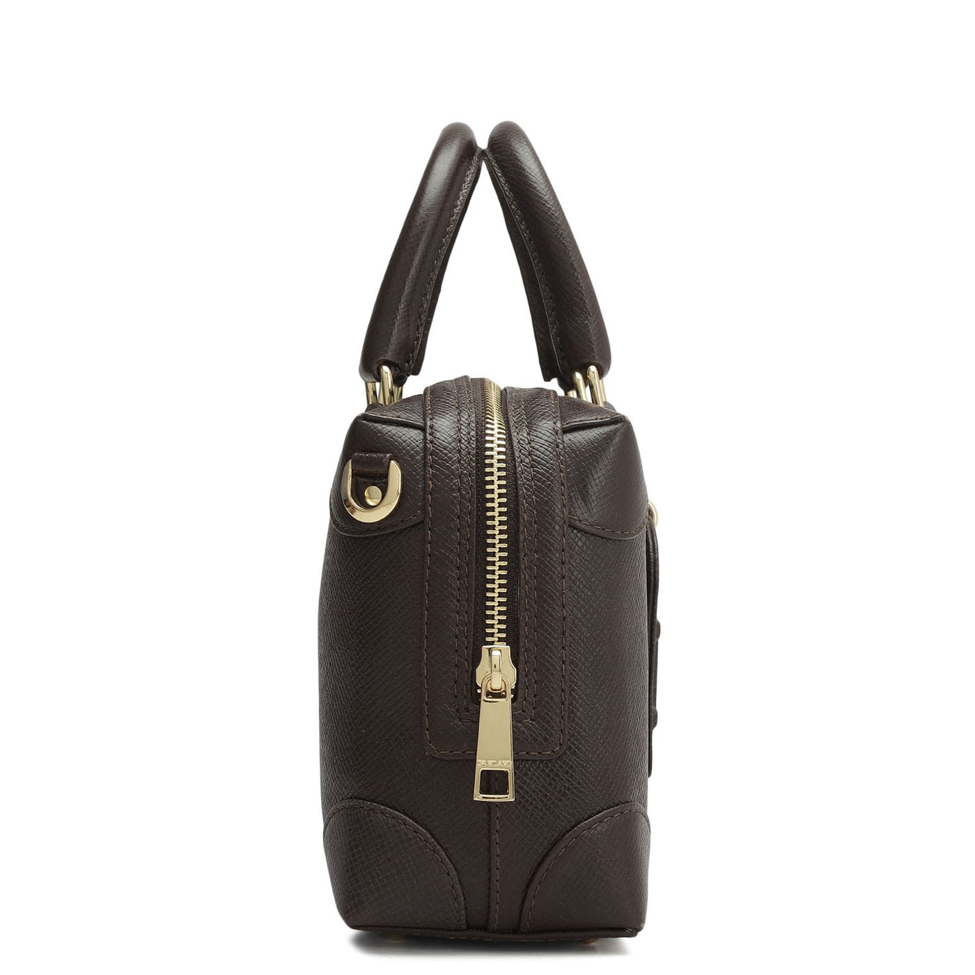 Small Franzy Leather Satchel - Chocolate