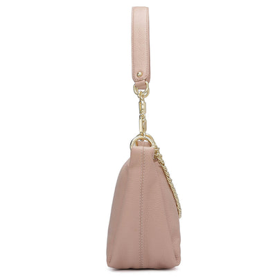 Small Wax Leather Baguette - Baby Pink