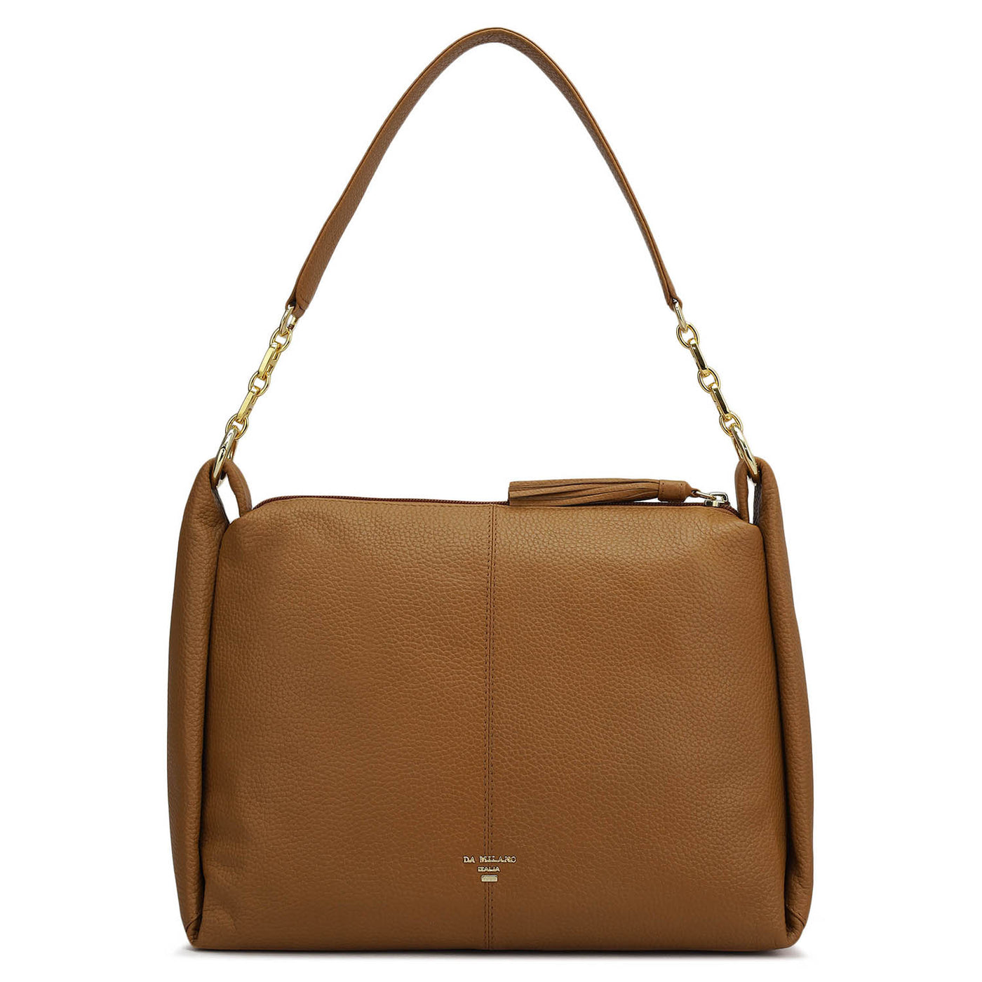 Medium Wax Leather Hobo - Caramel