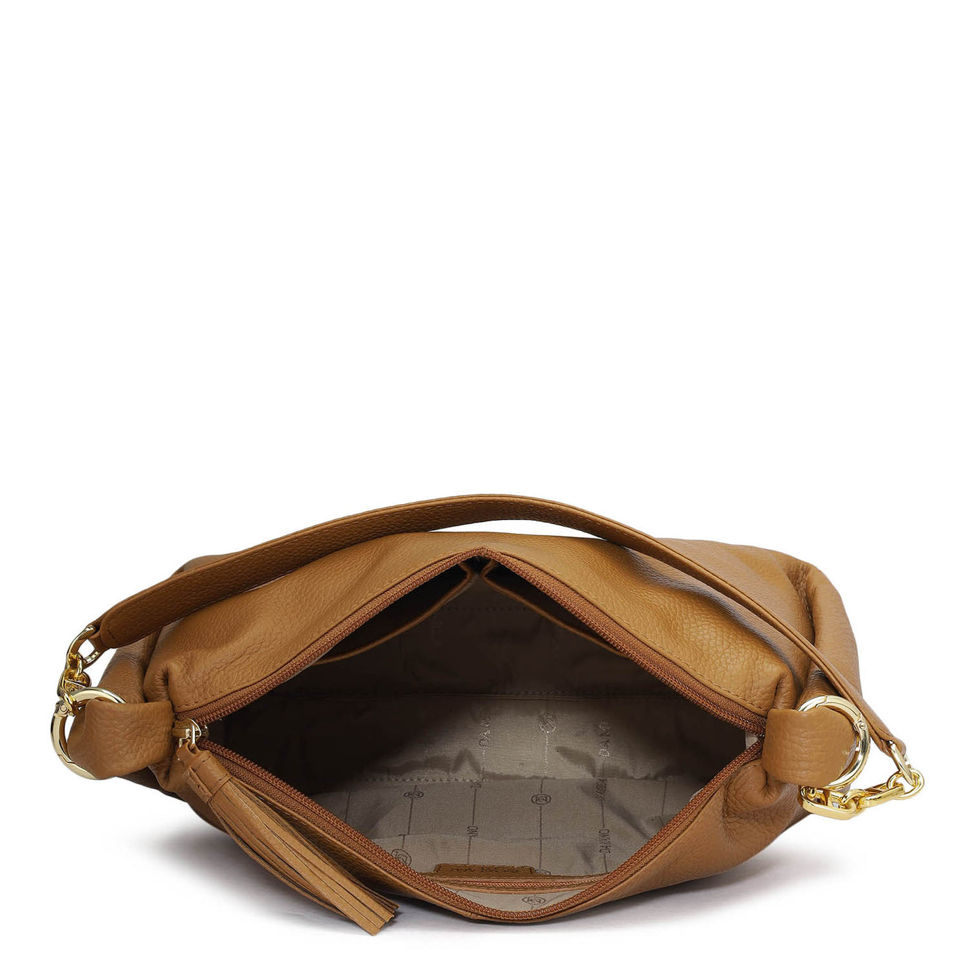 Medium Wax Leather Hobo - Caramel