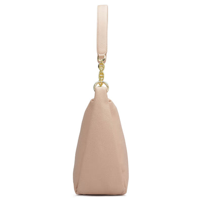 Medium Wax Leather Hobo - Feather